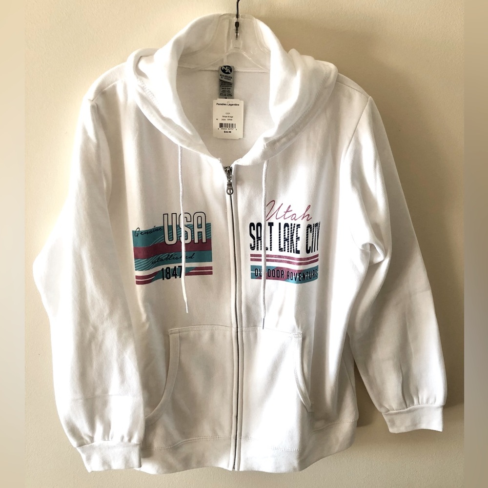 💢 SOLD💢 NEW HOODIE SWEATSHIRT - SALT LAKE CITY UTAH - ZIPPER FRONT 💢 SOLD💢